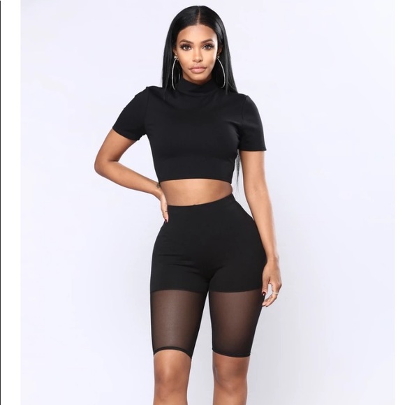 Fashion Nova Pants - Biker Shorts Set- L